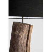Lampadar lemn maro abajur bumbac negru Kleta 55x180 cm