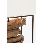 Veioza lemn metal maro bumbac alb Kubi 54x20x76 cm