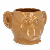 Ghiveci flori dolomit maro Maimuta 25x23.3x16.5 cm