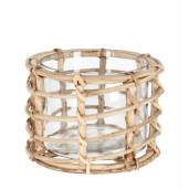 Set 2 vaze sticla rattan Chaman 20x14 cm