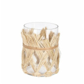 Set 6 vaze sticla rattan 10x14 cm