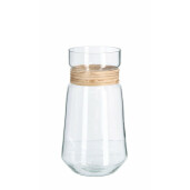 Set 3 vaze sticla rattan 12x24 cm