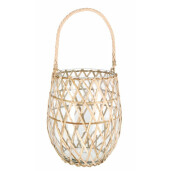 Set 2 vaze sticla rattan 20x24 cm