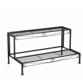 Suport flori otel negru Alisha 75x41x36.5 cm