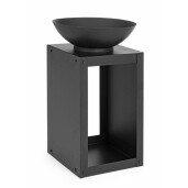 Vatra de foc pentru exterior din otel negru Efesto 38 cm x 38 cm x 63 h