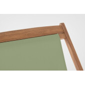 Set 4 scaune gradina lemn maro textil verde Noemi 60x106x88 cm