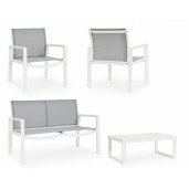 Set mobilier gradina alb gri Kallen 126x67.5x82 cm