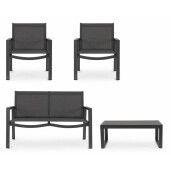 Set mobilier gradina gri antracit Kallen 126x67.5x82 cm