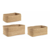 Set 3 cosuri depozitare iarba mare Felicia 33x20x12 cm, 35x22x15 cm, 40x25x17 cm
