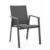 Set 16 scaune gradina gri antracit Cameron 59x61x88 cm