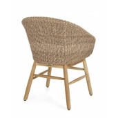 Set 2 scaune natur gri Abaca 62x57x84 cm