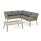 Set mobilier gradina Burrel 118x71x66 cm, 175x71x66 cm, 100x60x35 cm