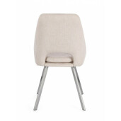 Set 2 scaune otel argintiu textil bej Kashar 45x49.5x85 cm