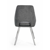 Set 2 scaune otel argintiu textil gri antracit Kashar 45x49.5x85 cm