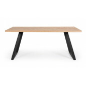 Masa mdf natur otel negru Dukat 180x90x76 cm