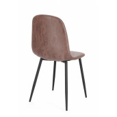 Set 4 scaune negru cognac Irelia 52.5x42.5x90 cm