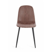 Set 4 scaune negru cognac Irelia 52.5x42.5x90 cm