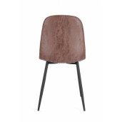 Set 4 scaune negru cognac Irelia 52.5x42.5x90 cm