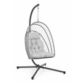 Fotoliu suspendabil cu suport gri Sospesa 125x103x194 cm
