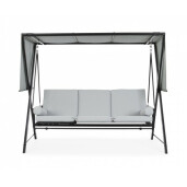 Leagan gradina otel negru textil gri Pompei 223x128x182 cm