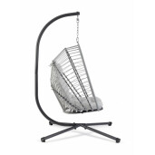 Fotoliu suspendabil cu suport gri Sospesa 125x103x194 cm