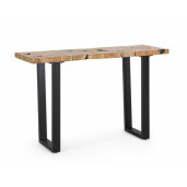 Consola otel negru lemn Elwood 120x40x75 cm