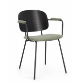 Set 2 scaune negru verde Sienna 57x60x80 cm