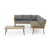 Set mobilier gradina Burrel 118x71x66 cm, 175x71x66 cm, 100x60x35 cm
