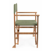Set 6 scaune gradina lemn maro textil verde Noemi 52x59x83 cm