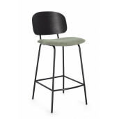 Set 2 scaune bar negru verde Sienna 43.5x52.5x93.5 cm