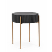 Masuta mdf negru otel cupru Darcy 40.5x47 cm