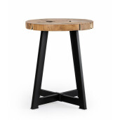 Masuta lemn natur otel negru Elwood 40x45 cm