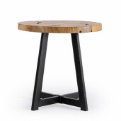 Masuta lemn natur otel negru Elwood 50x50 cm