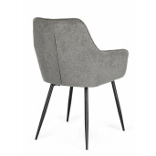 Set 2 scaune otel negru textil gri Cora 58x63x85.5 cm