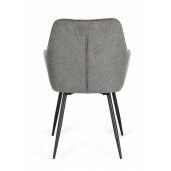 Set 2 scaune otel negru textil gri Cora 58x63x85.5 cm
