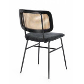 Set 2 scaune negru natur Glenna 45x59x80.5 cm