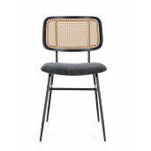 Set 2 scaune negru natur Glenna 45x59x80.5 cm