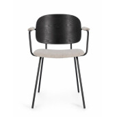 Set 2 scaune negru crem Sienna 57x60x80 cm