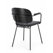 Set 2 scaune negru gri Sienna 57x60x80 cm