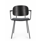 Set 2 scaune negru gri Sienna 57x60x80 cm