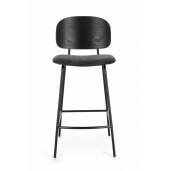 Set 2 scaune bar negru gri Sienna 43.5x52.5x93.5 cm