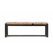 Banca otel negru lemn Elwood 135x35x47 cm