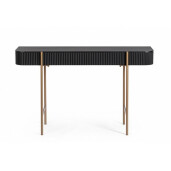 Consola mdf negru otel cupru Darcy 120x40x73 cm