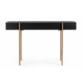 Consola mdf negru otel cupru Darcy 120x40x73 cm
