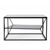 Masuta otel negru sticla Hydra 70x70x38 cm