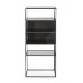 Raft otel negru sticla Hydra 55x30x132.5 cm