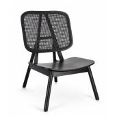 Fotoliu lemn rattan negru Yves 67x80x91.5 cm