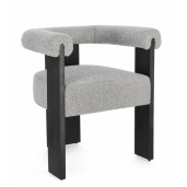 Fotoliu lemn negru textil gri Agape 70x60x71 cm