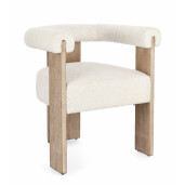 Fotoliu lemn maro textil crem Agape 70x60x71 cm
