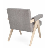 Fotoliu lemn natur textil taupe Faiza 57.5x80x83 cm
